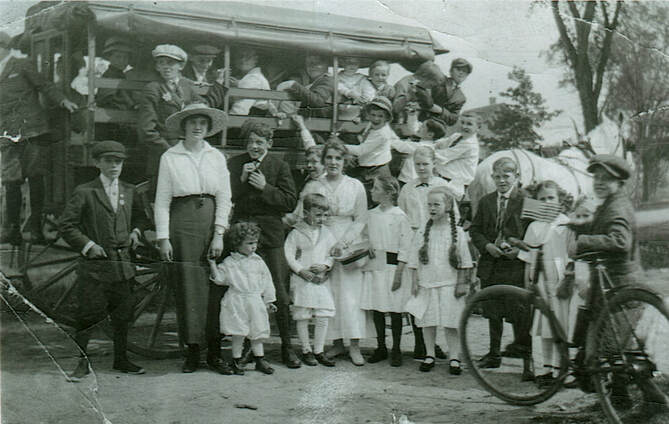 Barge with Teacher & Students c. 1915
