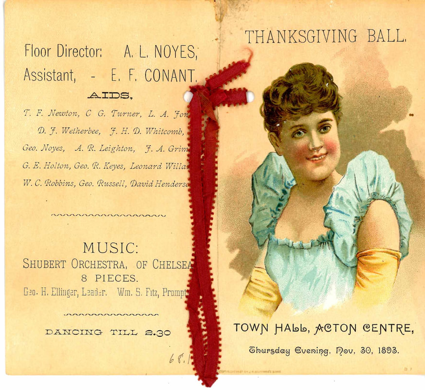 Thanksgiving Ball Dance Card, 1893