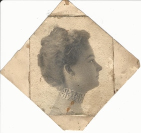 Diamond Shaped Photo of Woman, Profile