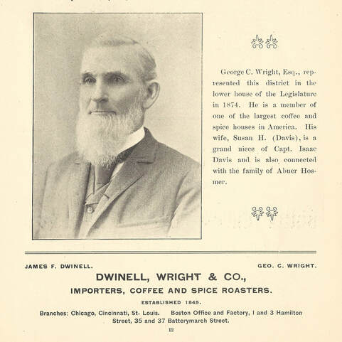Portrait of George C. Wright, ad for Dwinell, Wright & Co