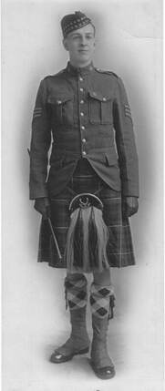 Norman Rogers, WW1 uniform with kilt