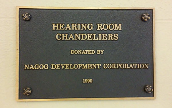 Plaque, Town Hall Chandelier Donation