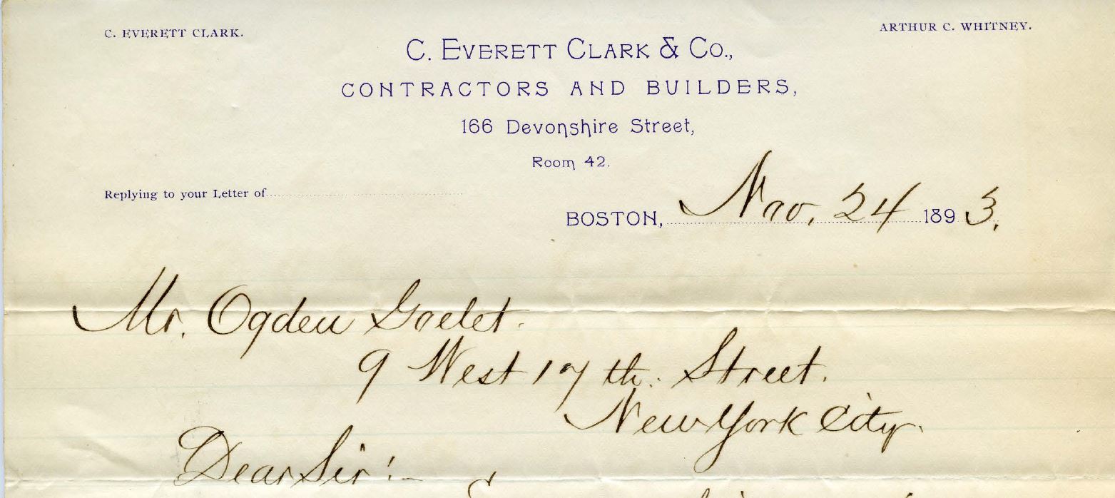 Letterhead C. Everett Clark & Co., 1893